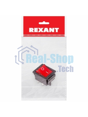 Выключатель клавишный Rexant 250V 16А (4с) ON-OFF красный с подсветкой (RWB-502, SC-767, IRS-201-1) Индивидуальная упаковка 1 шт