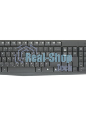 Комплект клавиатура+мышь Logitech MK235 беспроводной, USB, 1000 DPI, серый (заводская гравировка)