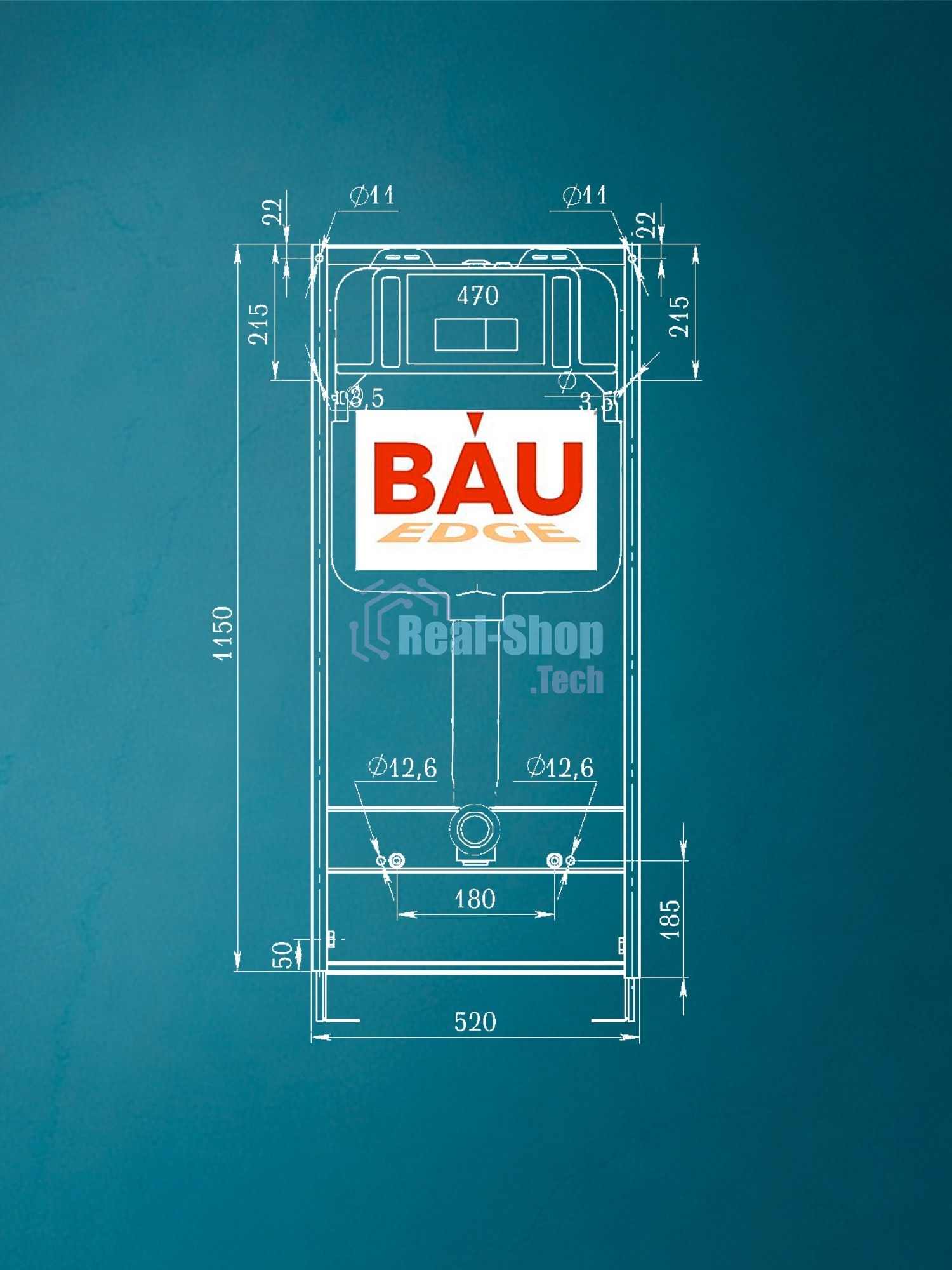 Инсталляция BAU PRO для подвесного унитаза, клавиша смыва BAU Stil для инсталляции, хром