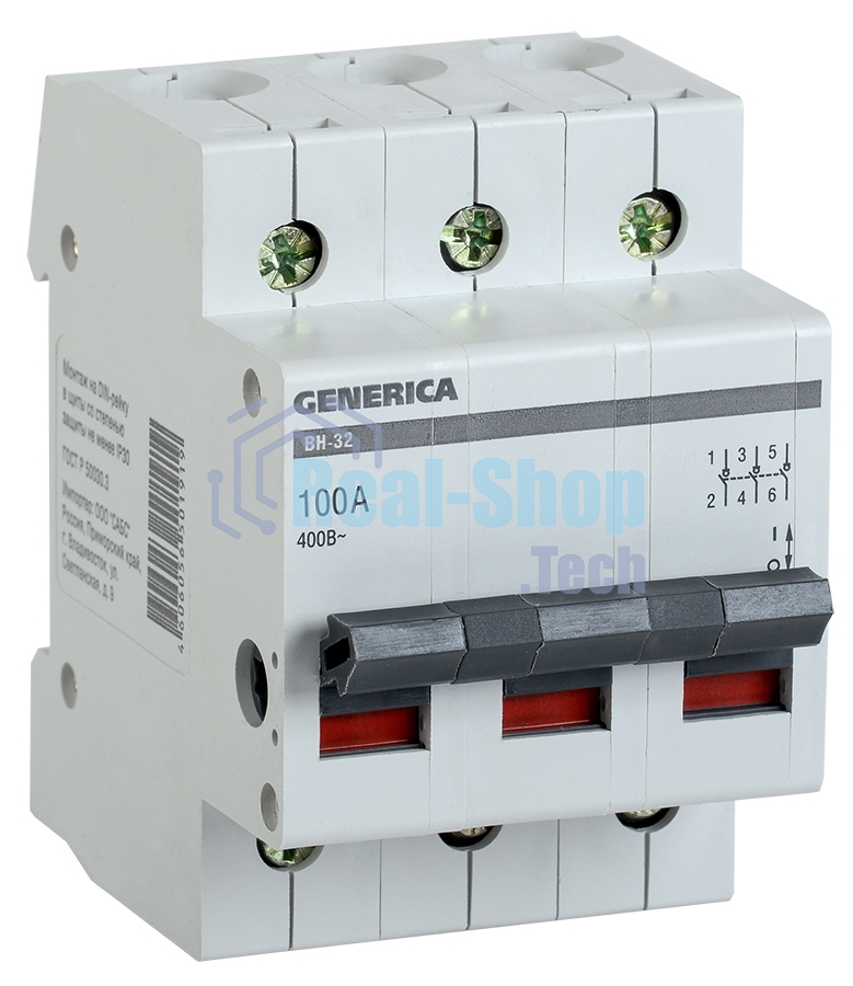 Выключатель нагрузки (мини-рубильник) 3п ВН-32 100А GENERICA IEK MNV15-3-100