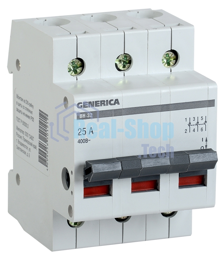 Выключатель нагрузки (мини-рубильник) 3п ВН-32 100А GENERICA IEK MNV15-3-100
