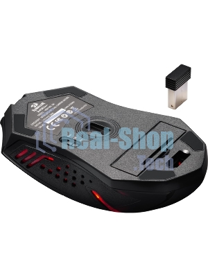 Мышь беспроводная + коврик Defender Redragon M601WL-BA черный, 2400 dpi, радиоканал, USB, кнопки - 6