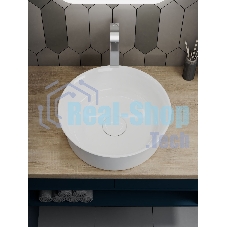 Раковина чаша накладная круглая BAU Dream stripes D43.5, белая