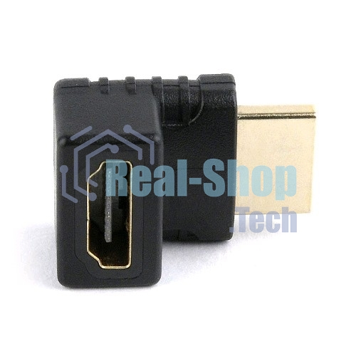 Переходник HDMI-HDMI Cablexpert A-HDMI270-FML, 19F/19M, угловой соединитель 270 градусов, золотые разъемы, пакет