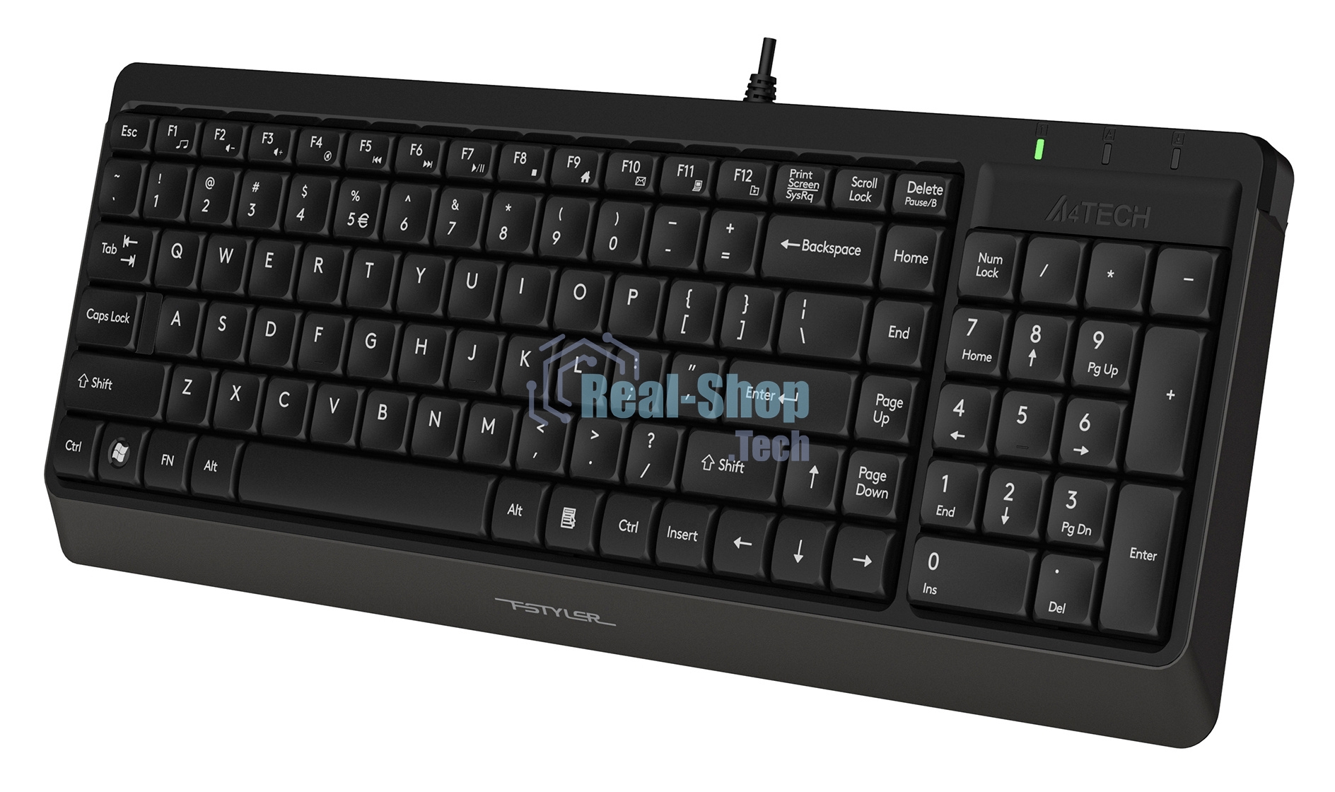 Комплект клавиатура+мышь A4Tech FStyler F1512 проводной, USB, 1200 DPI, черный
