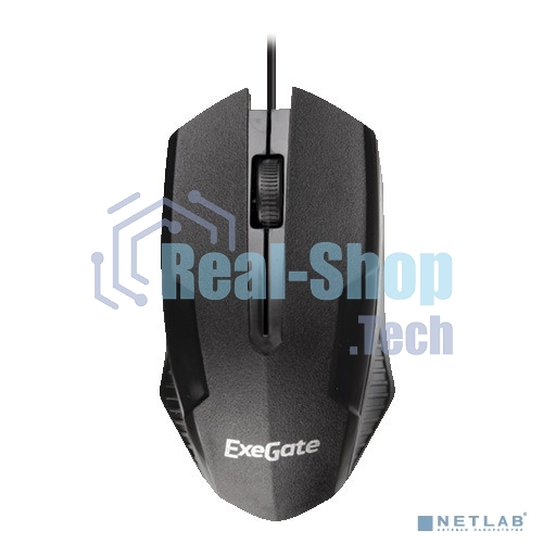 Мышь проводная ExeGate SH-9025 OEM черный, 1000 dpi, USB, кнопки - 3