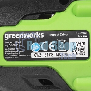 Винтоверт ударный аккумуляторный GreenWorks GD24ID3, 24V, бесщеточный, без АКБ и ЗУ (3802807)