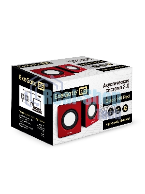 Акустическая система 2.0 ExeGate EX289920RUS Disco 140 Red (питание USB, 2х3Вт (6Вт RMS), 100-20000Гц, красный)