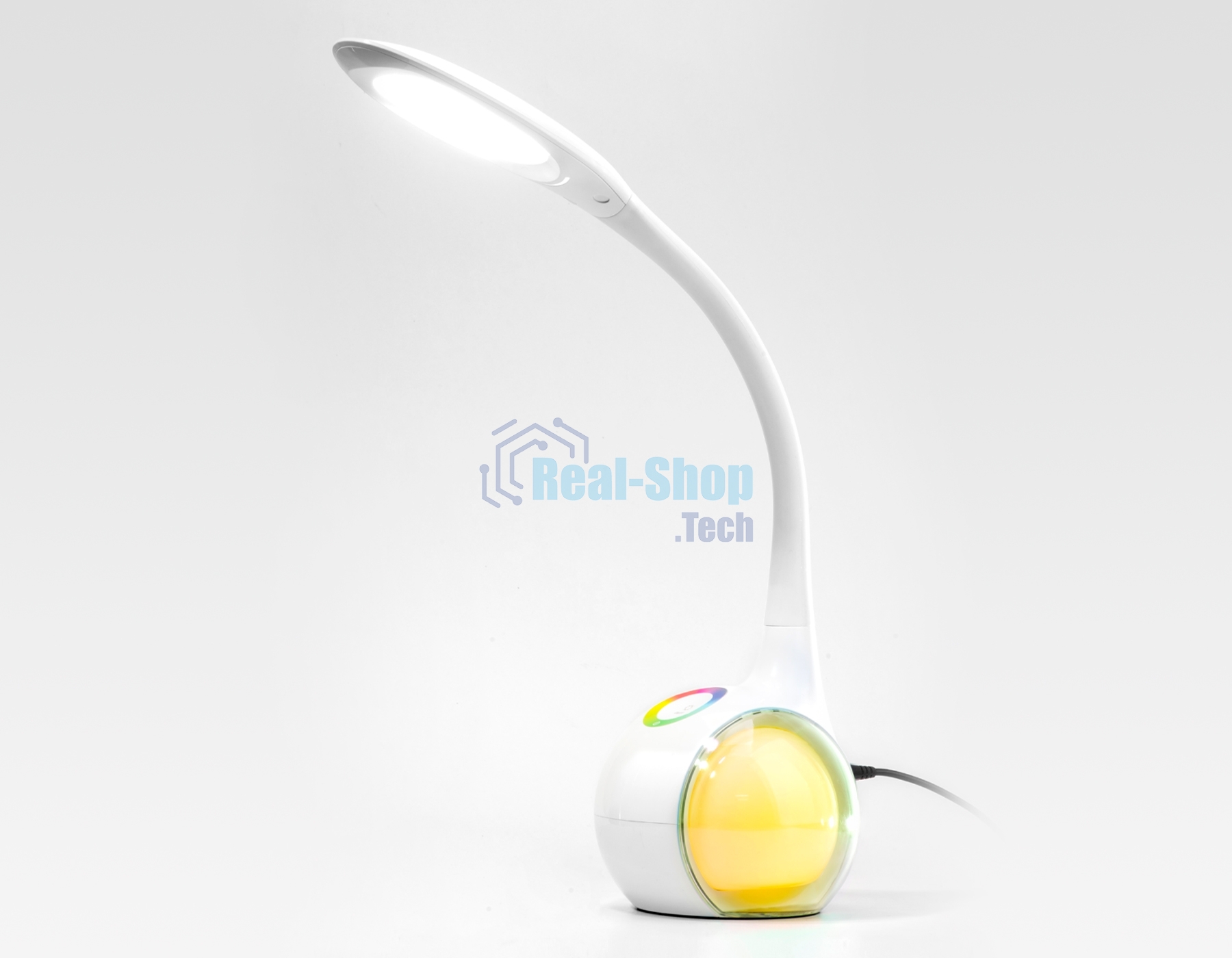 Светодиодная настольная лампа с RGB подсветкой Ambrella light DE532 WH белый LED 4200K+RGB 7.5W