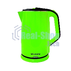 Чайник электрический Willmark WEK-2012PS зеленый/черный, 2.0 л, 2000 Вт