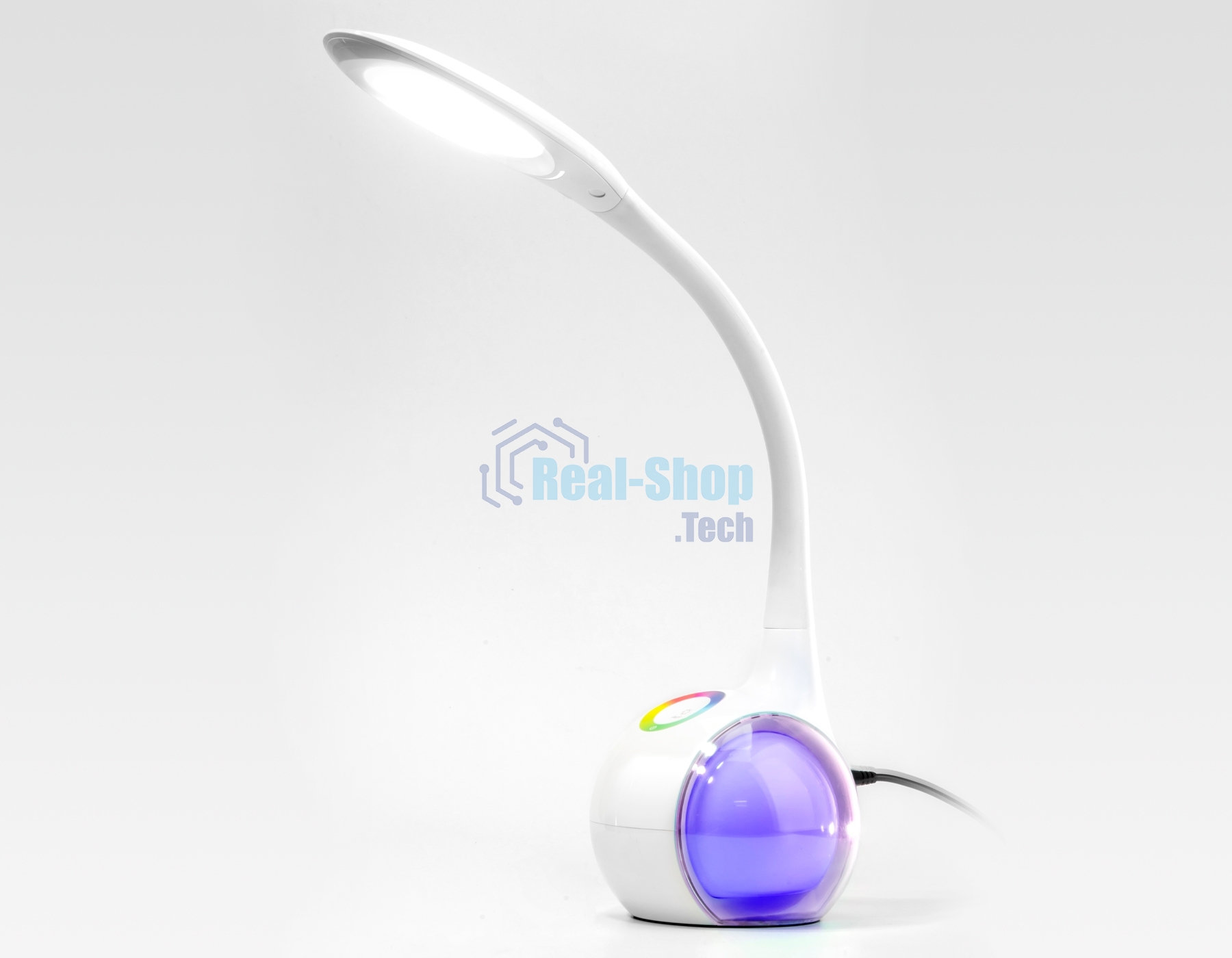 Светодиодная настольная лампа с RGB подсветкой Ambrella light DE532 WH белый LED 4200K+RGB 7.5W