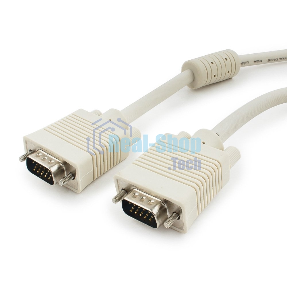 Кабель Gembird/Cablexpert VGA Premium 15M/15M, 3.0м, белый, тройной экран, феррит.кольца