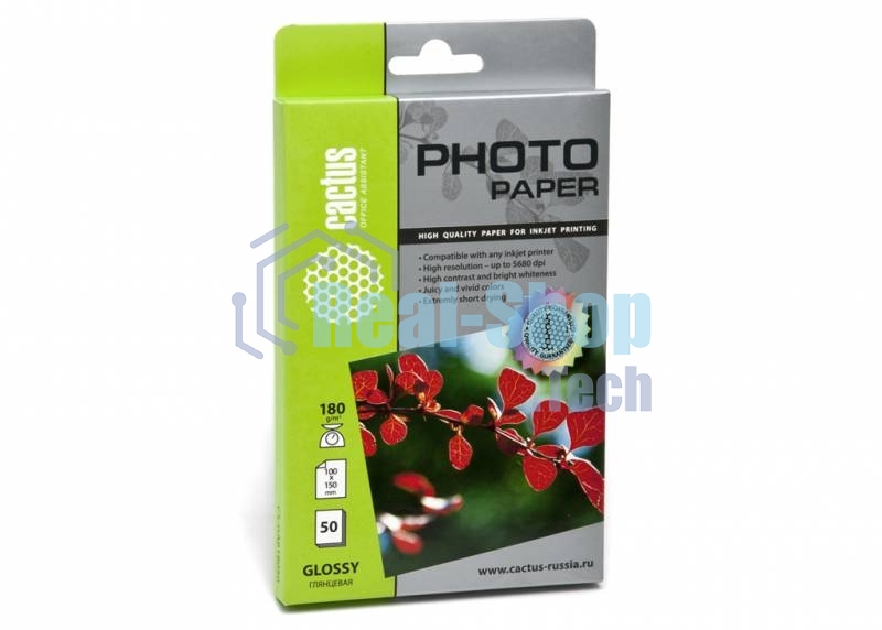 Фотобумага Cactus CS-GA618050 A6/180г/м2/50л. глянцевая для струйной печати