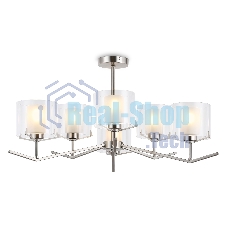 Люстра Ambrella light LH57002/6 SN/FR никель/белый матовый E14/6 max 40W D850*420