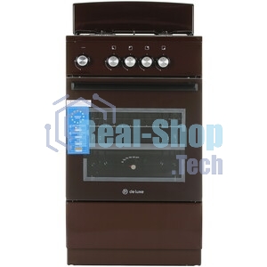 Плита газовая De Luxe 5040.48Г (Щ) 014 коричневый, конфорок 4 шт, духовка 46 л, 50 см x 85 см x 50 см