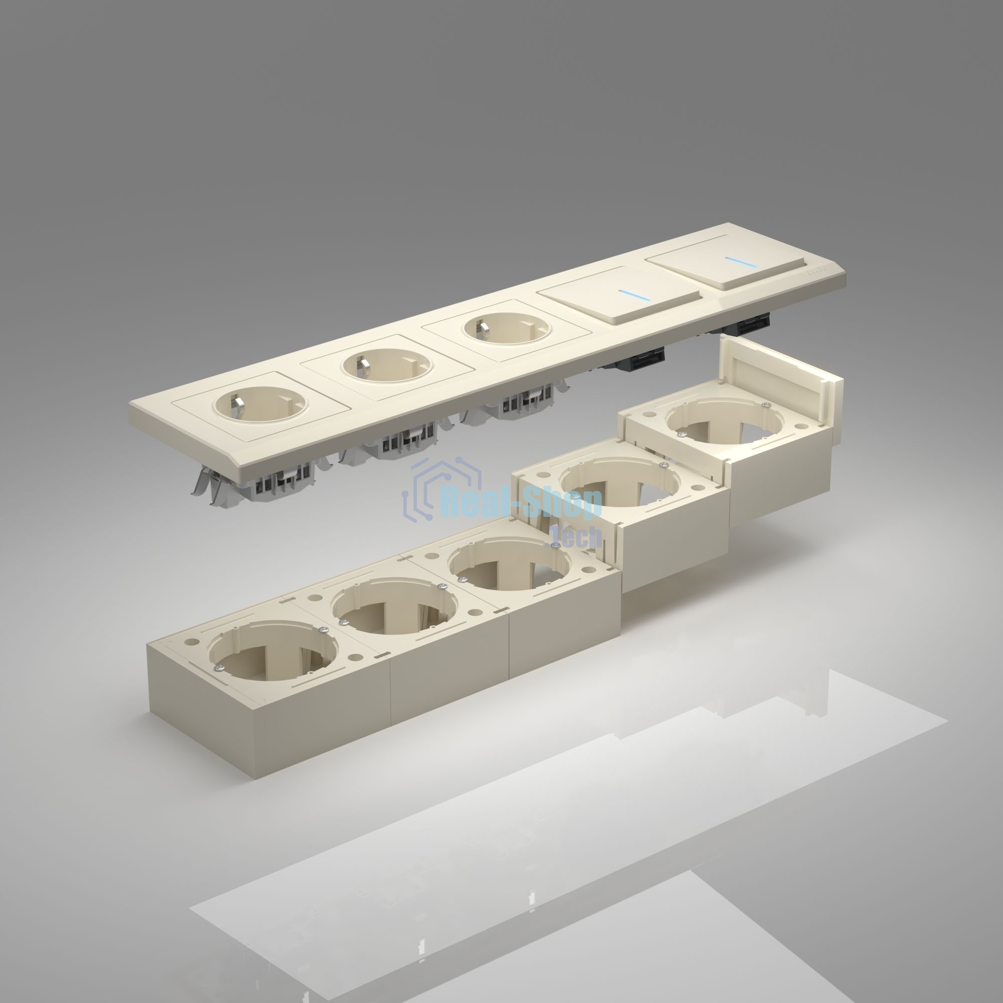 Коробка для накладного монтажа Werkel W8000003 (слоновая кость)