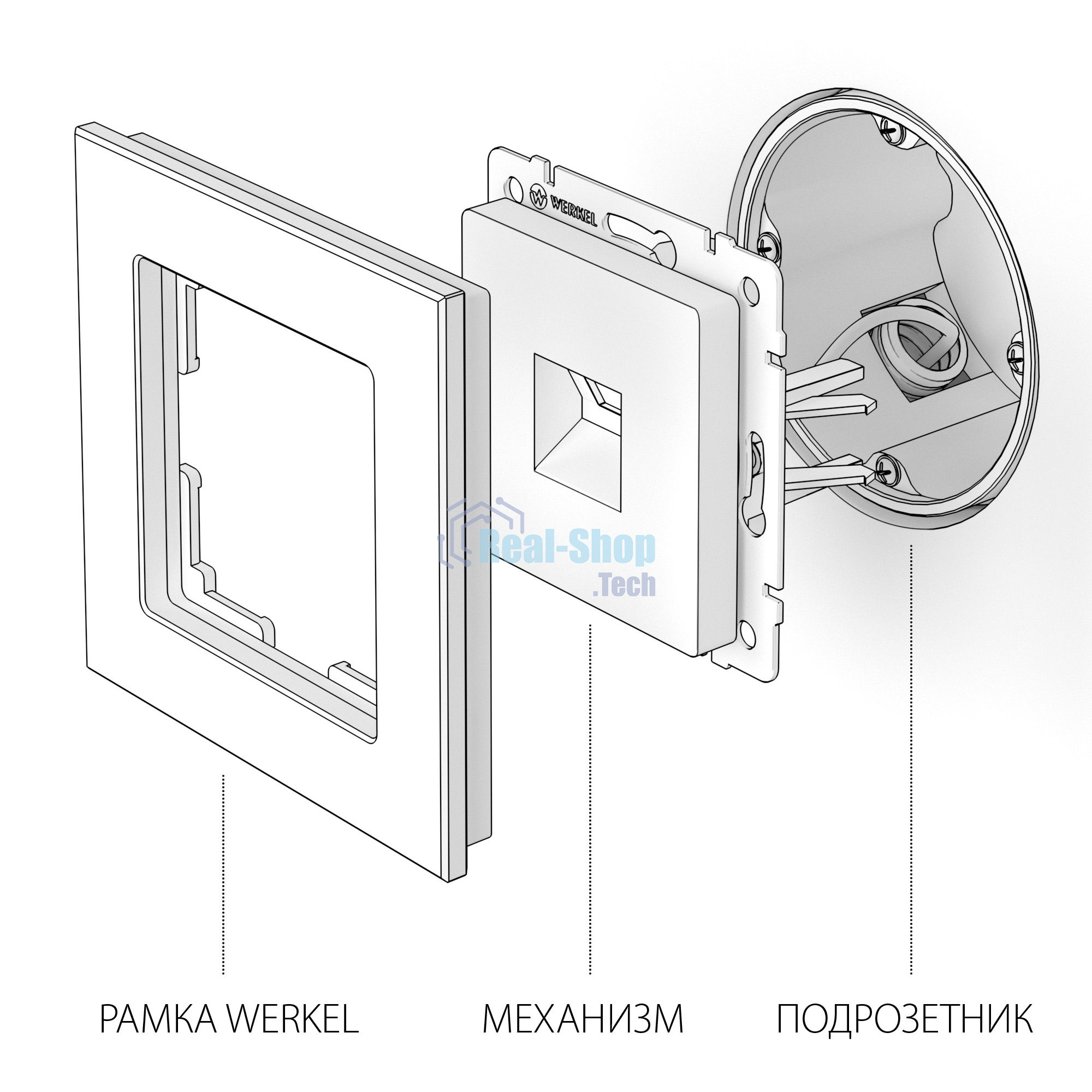 Розетка Ethernet RJ-45 (глянцевый никель)