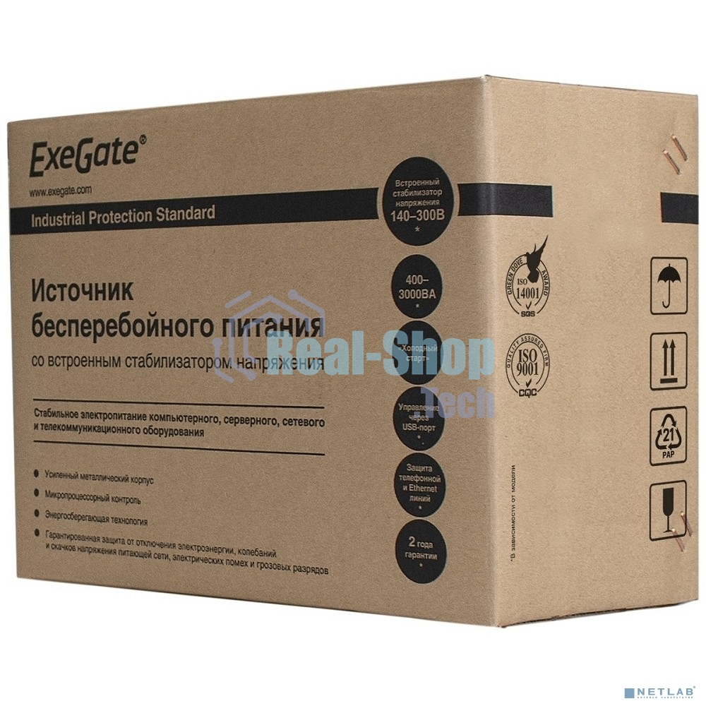 Источник бесперебойного питания ExeGate EP285517RUS SpecialPro Smart LLB-2000.LCD.AVR.C13.RJ.USB 2000VA/1200W, LCD, AVR, 6*IEC-C13, RJ45/11, USB, черный