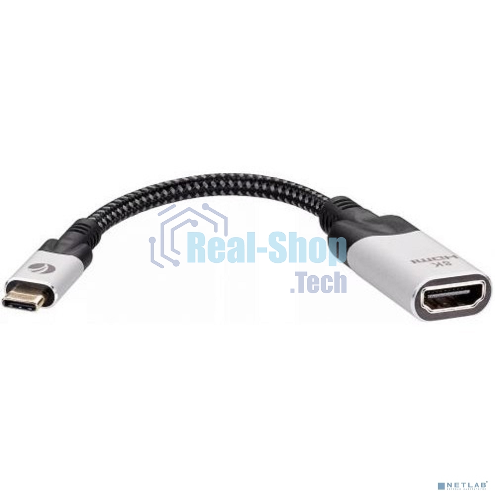 Адаптер VCOM USB 3.1 Type-Cm --> HDMI A(f) 8K@60Hz, 0.15m,Alum