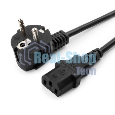 Кабель питания Cablexpert PC-186-VDE-3M, 3м, Schuko- C13, VDE, 10А, Сечение провода: 0,75 мм2, черный, с заземлением