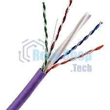Кабель TWT UTP, 4 пары, Кат.6, нг(А)-LS, IEC 60332-3, 305 метров, фиолетовый