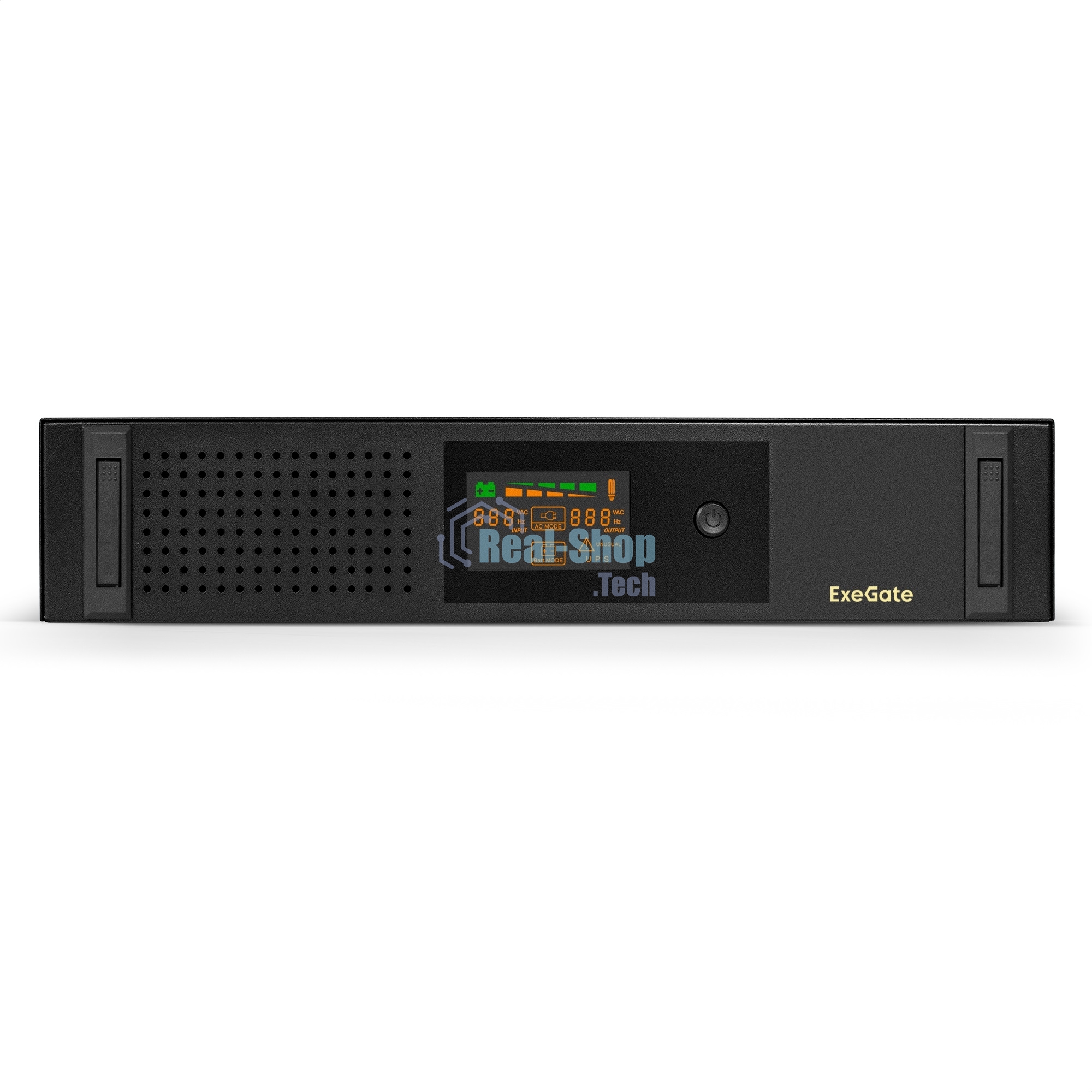 Источник бесперебойного питания ExeGate ServerRM UNL-2000.LCD.AVR.2SH.3C13.USB.2U 2000VA/1200W, Color LCD, AVR, 2*Schuko+3*C13, USB, 2U, установка в стойку, черный