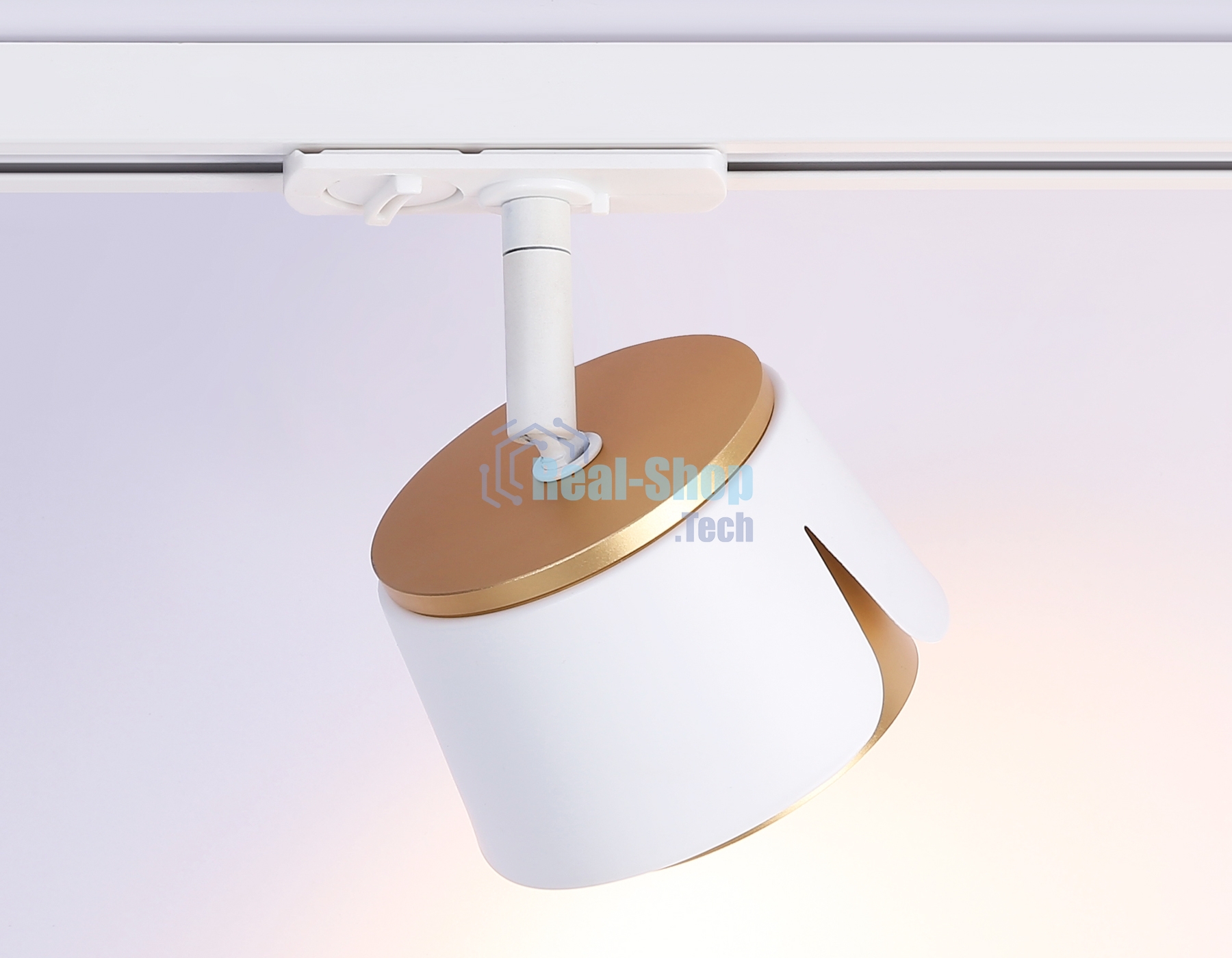 Трековый однофазный светильник Ambrella light GL5343 WH/GD белый/золото GX53 D100*66