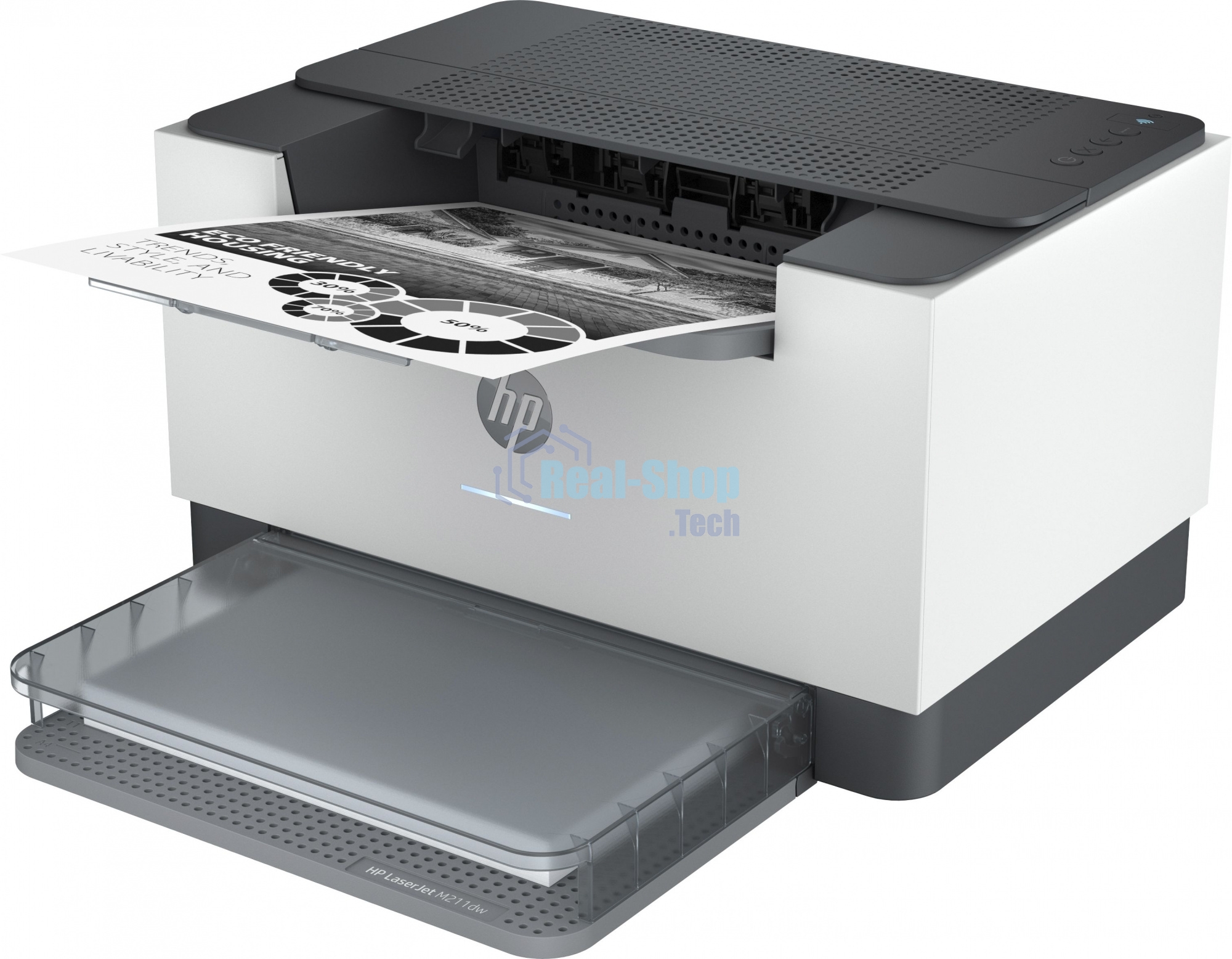 Принтер лазерный HP LaserJet M211dw (9YF83A), A4, ч/б, печ. до 29 стр/мин., 600 x 600 dpi, USB, RJ-45, Wi-Fi, Air Print, Mopria