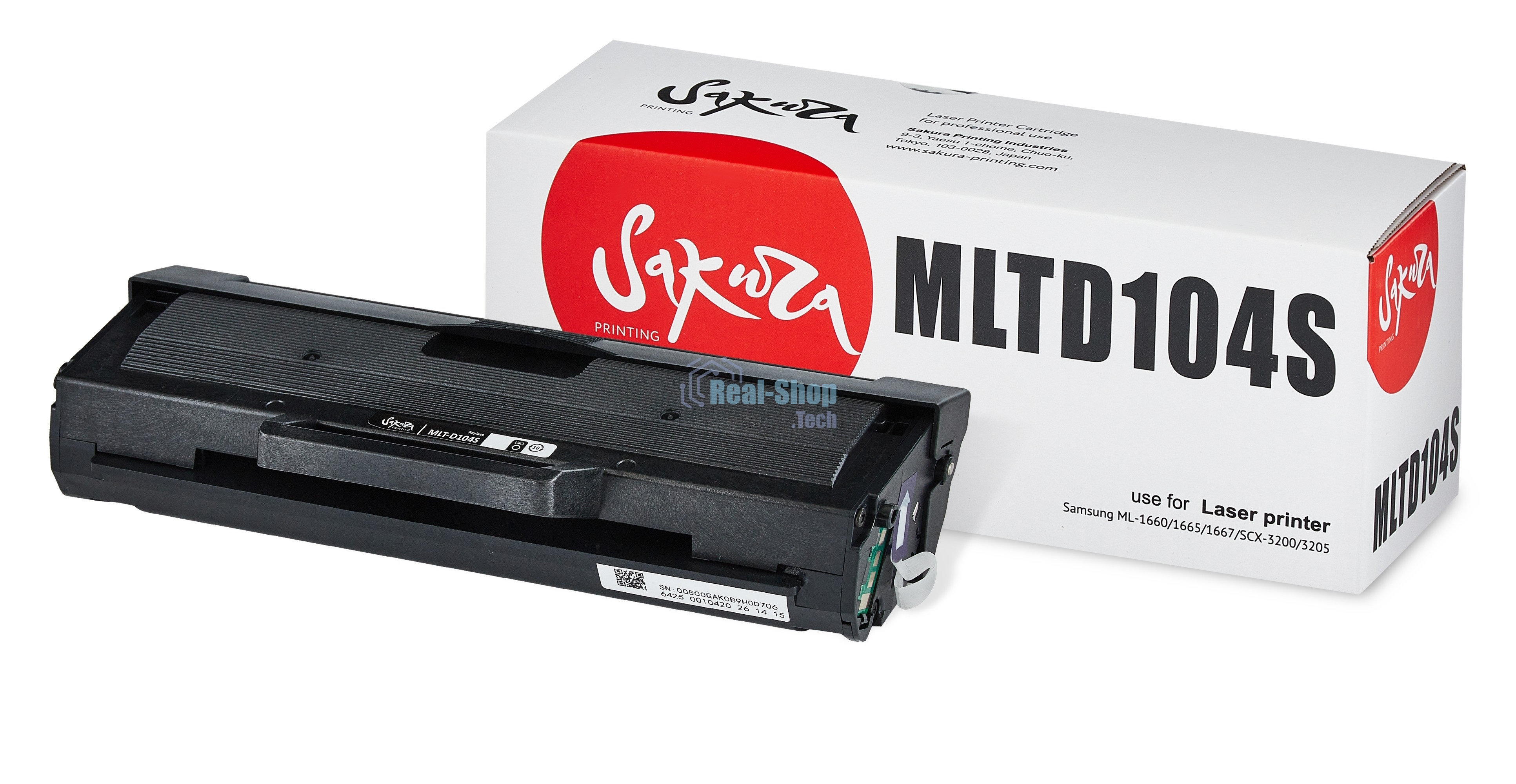Комплект MLTD104S Sakura из 2х картриджей для Samsung, черный, 1500 к.