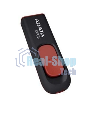 Флешка USB ADATA С008 (AC008-32G-RKD), 32Gb, USB 2.0, R/W 15/5, черный/красный