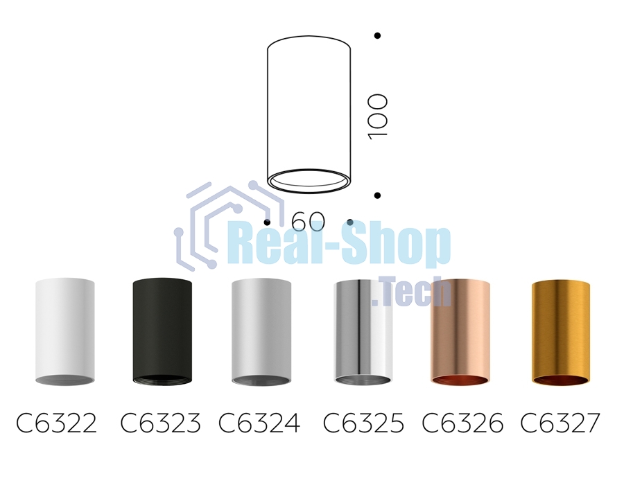 Корпус светильника C6327 PYG золото желтое полированное D60*H100mm MR16 GU5.3