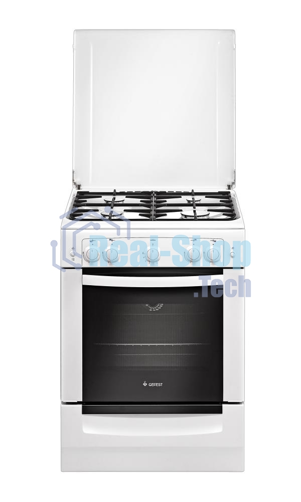Плита газовая Gefest ПГ 6100-01 белый, конфорок 4 шт, духовка 52 л, 60 см x 85 см x 60 см