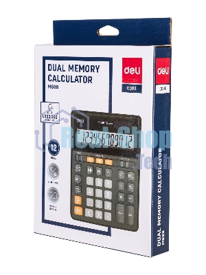 Калькулятор настольный Deli EM888 черный 12-разр.