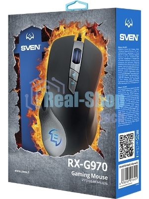 Мышь проводная SVEN RX-G970 черный, 4000 dpi, USB, кнопки - 7