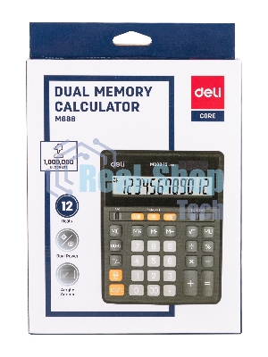Калькулятор настольный Deli EM888 черный 12-разр.