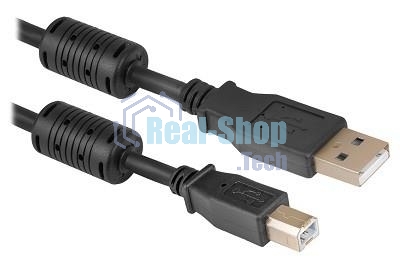 Кабель Defender USB04-10 PROКабель USB 2.0 для соед. 3.0м AM/BM, зол.конт, 2фер.фил.