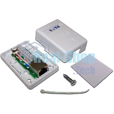 Настенная розетка, 1 порт RJ-45 категории 6, STP, белая