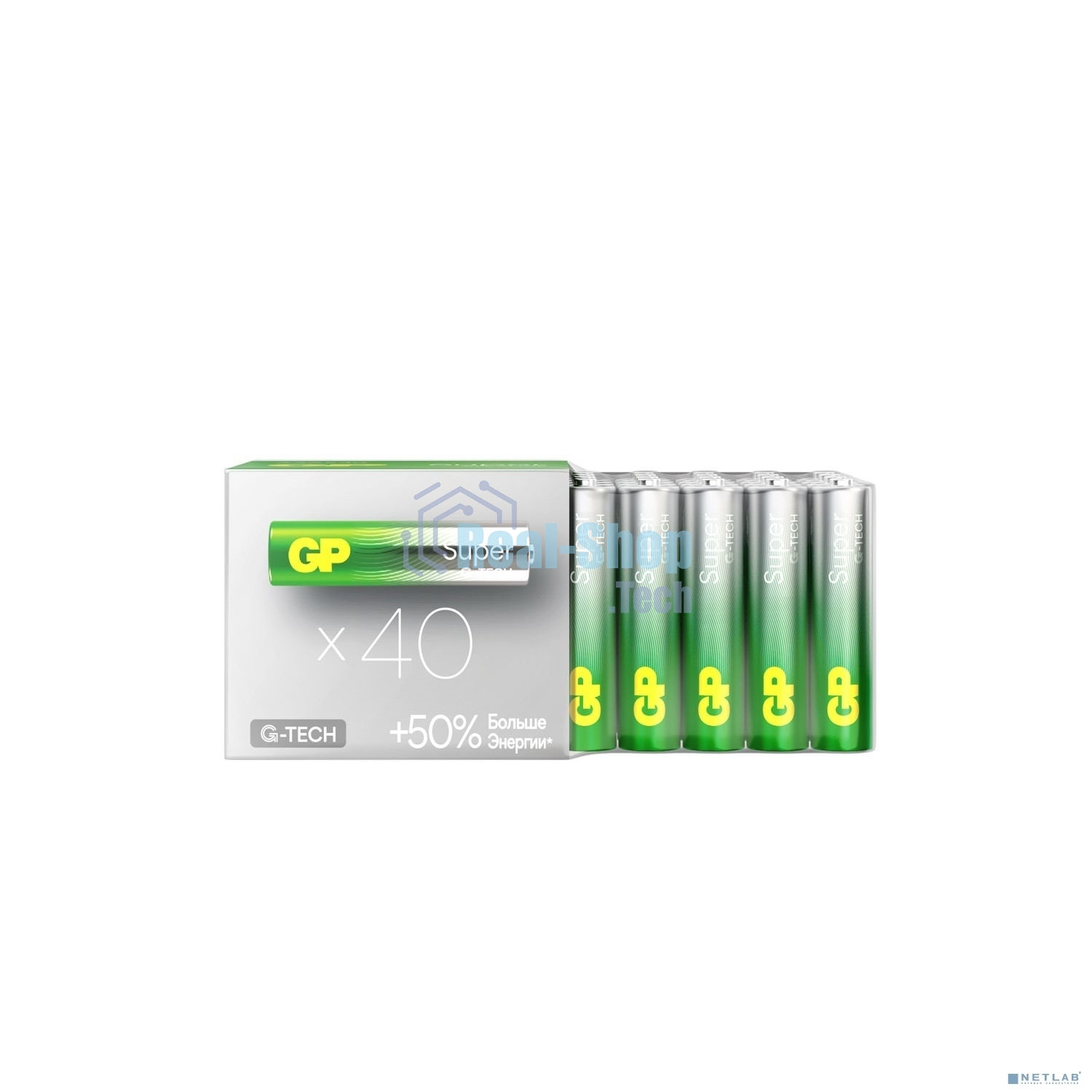 Алкалиновые батарейки GP Super Alkaline G-Tech 24А ААA - 40 шт. в пленке
