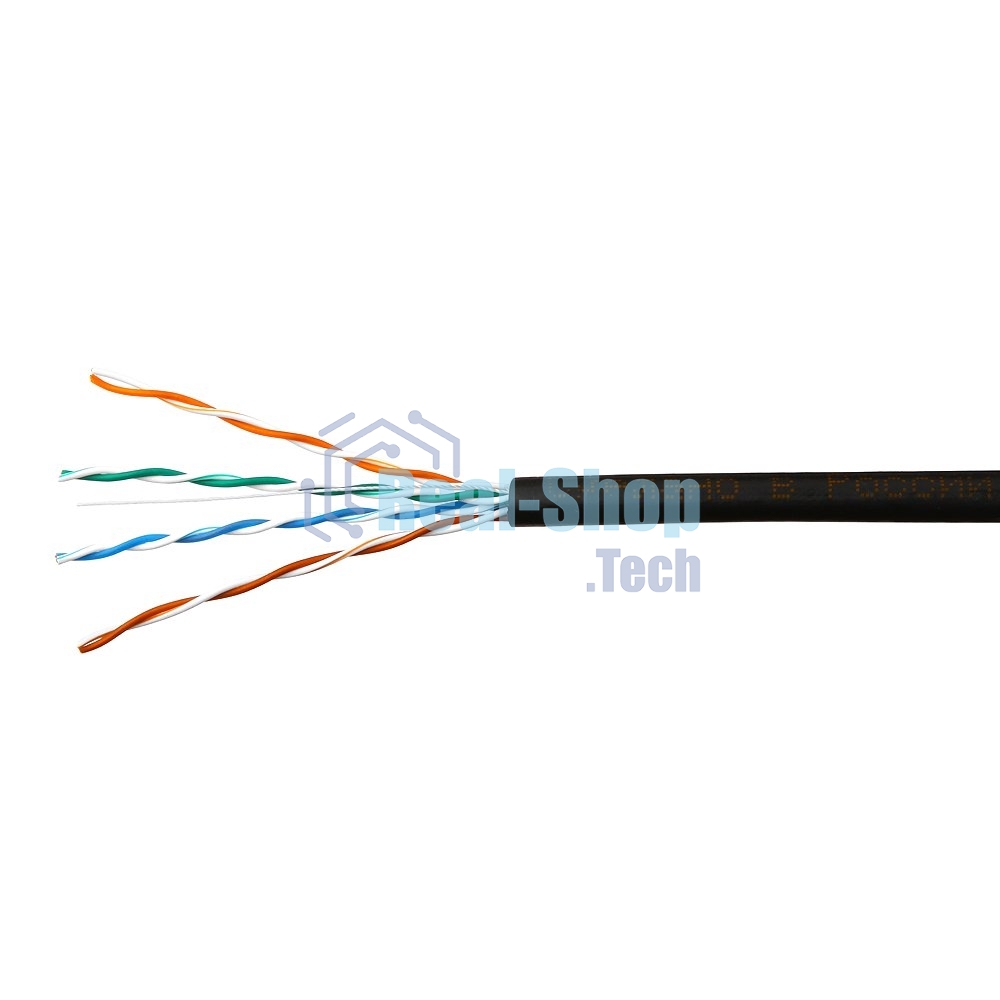 Кабель SkyNet Light UTP outdoor 4x2x0,46, медный, FLUKE TEST, кат.5e, однож., 100 м, box, черный