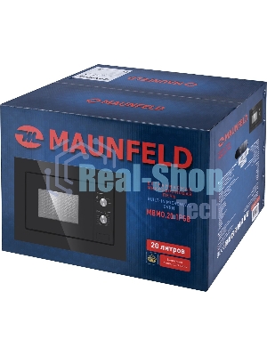 Встраиваемая микроволновая печь Maunfeld MBMO.20.1PGb черный, 20 л, 800 Вт, переключатели - поворотный механизм
