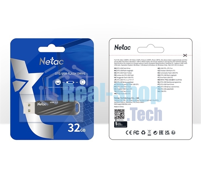 Флешка USB Netac US11 32Gb USB 3.0+TypeC Dual Flash