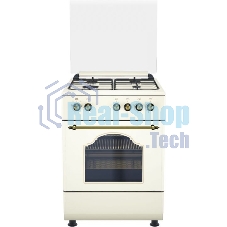 Газовая плита DeLuxe 606040.24г 006 (кр) чуг реш беж Газовая плита DeLuxe 606040.24г 006 (кр) чуг реш беж