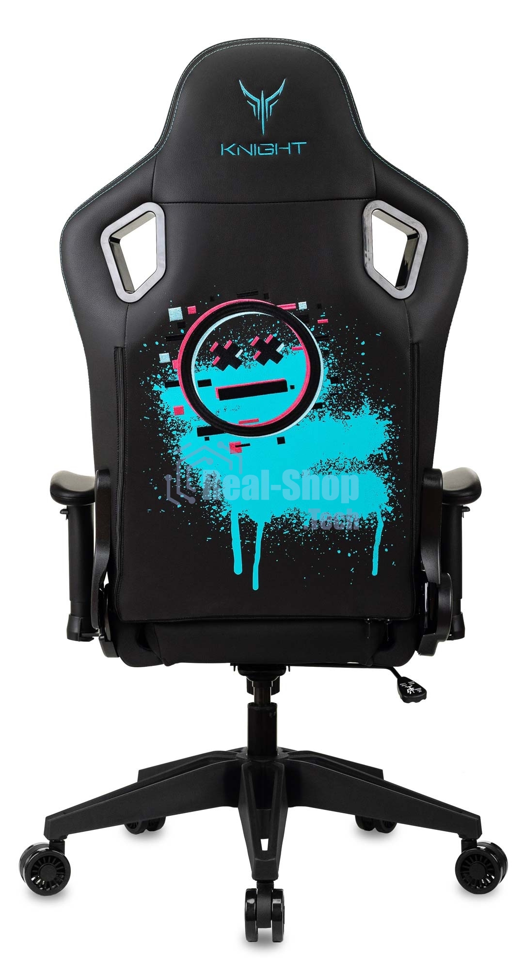 Кресло Knight Outrid Smile черный, экокожа, 120 кг, механизм качания