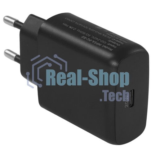 Зарядное устройство Cablexpert MP3A-PC-60 20Вт GaN, 3А, QC4.0/PD, 1xType-C, черный, пакет