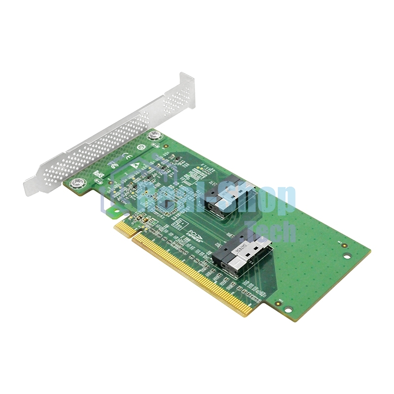 Адаптер для SSD PCIe x16 to Two SlimSAS SFF-8654 8i Adapter