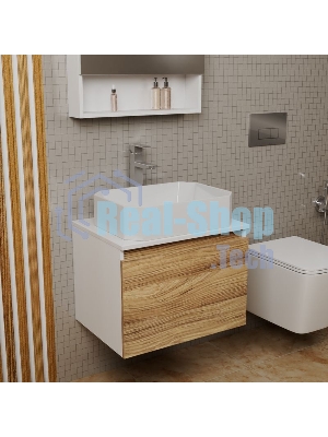 Комплект для ванной, 3 предмета (Тумба подвесная Bau Blackwood 60 + Раковина BAU Hotel 51х37, Смеситель высокий Hotel Still, нерж. сталь)