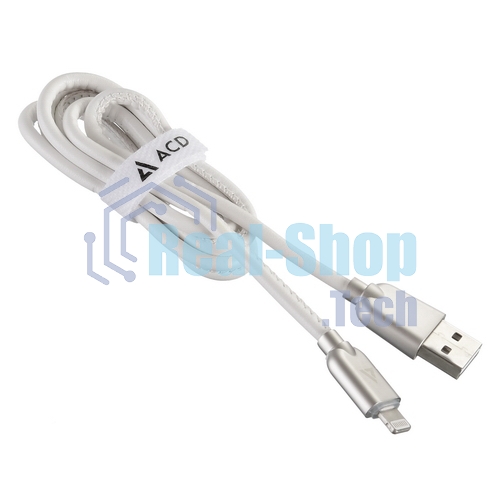 Кабель USB ACD-Allure Lightning - USB-A Кожа, 1м, белый