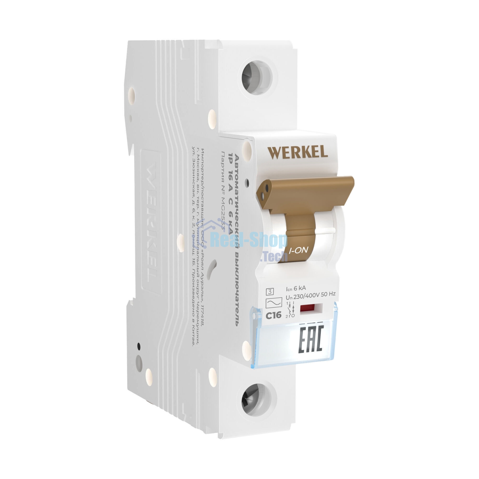 Автоматический выключатель Werkel 1P 16A C 6 кА W901P166