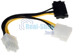 Разветвитель питания Cablexpert CC-PSU-82, Molex+SATA->PCI-Express 8pin, для подключения в/к PCI-Е (8pin) к б/п ATX