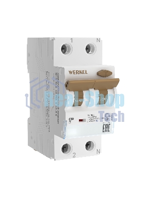 Дифференциальный автомат Werkel 1P+N 10 A 30 mА 6 kА C A W922P254